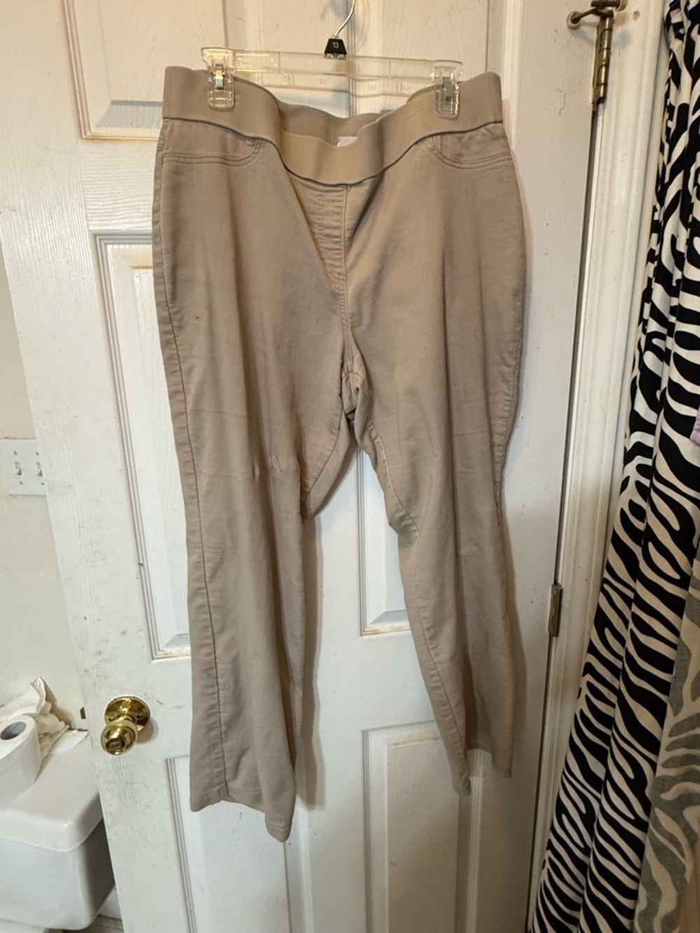 Kim Rogers Beige Straight-Leg Trousers